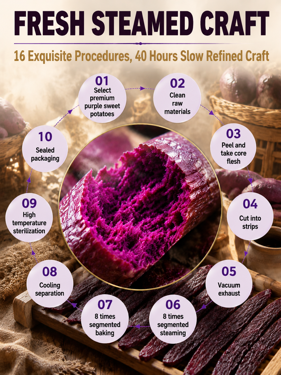 Healthy Low Fat Purple Sweet Potato Snack