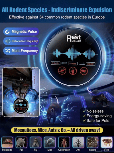 2026 Fully Automatic Ultrasonic Pest Repeller – Intelligent Frequency Conversion, Drives Out Rodents & Insects with 360° Coverage-HS