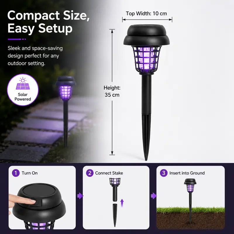 🦟⚡Solar Mosquito Zapper Light – Outdoor Garden Stake Lamp, UV Insect Killer, Solar Powered, Dual Mode (Mosquito Control + Pathway Lighting), Weather Resistant, Easy Setup, Give you a leisurely summer-ZO