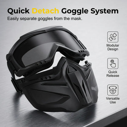 🔥A full face goggles equipped with anti fog high-definition lenses, detachable and adjustable with comfortable sponge pads, suitable for various situations-ZO