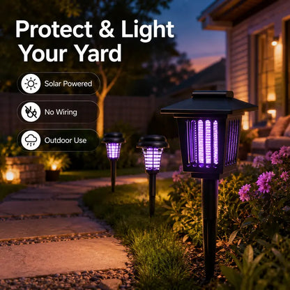 🦟⚡Solar Mosquito Zapper Light – Outdoor Garden Stake Lamp, UV Insect Killer, Solar Powered, Dual Mode (Mosquito Control + Pathway Lighting), Weather Resistant, Easy Setup, Give you a leisurely summer-ZO