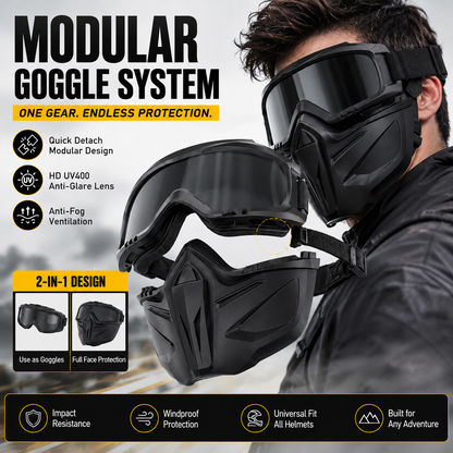 🔥A full face goggles equipped with anti fog high-definition lenses, detachable and adjustable with comfortable sponge pads, suitable for various situations-ZO