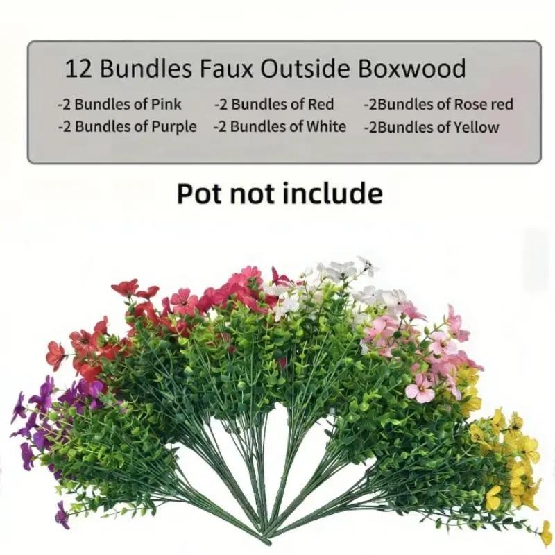 🔥Mother's Day Gift 6-Color Artificial Flower Set 6/12pcs UV Resistant Colorful Fake Bouquet for Home Garden Party Wedding Decor -HS