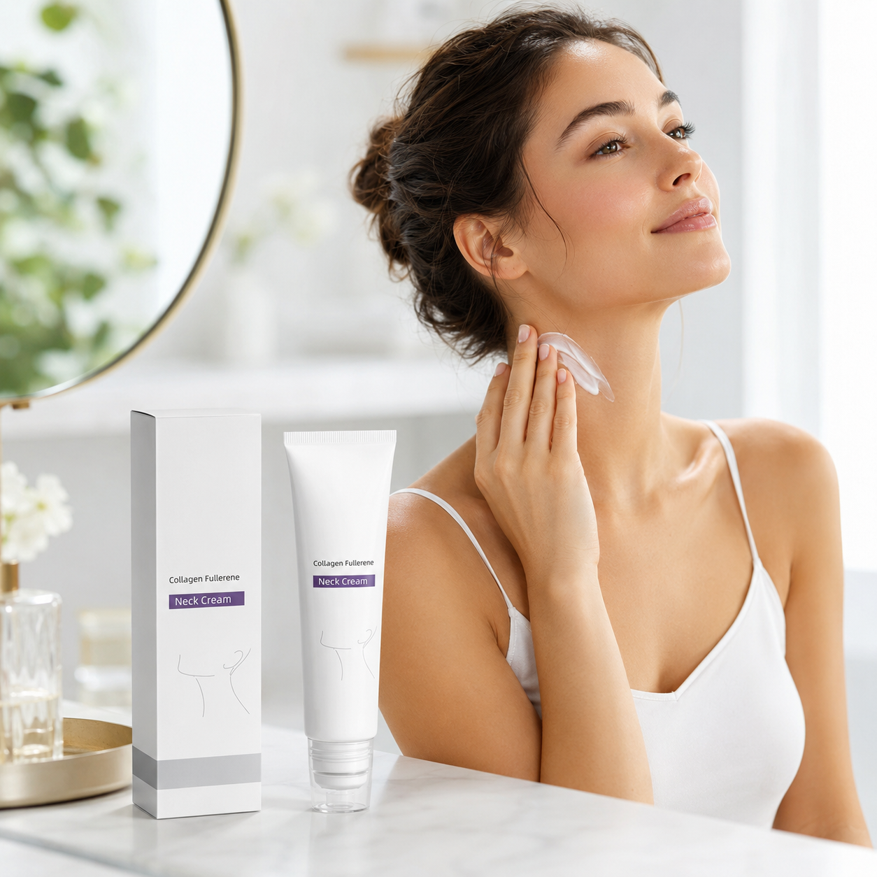 Collagen Fullerene Neck Cream – Firming & Hydrating Neck Care with Niacinamide for Smoother-Looking Skin