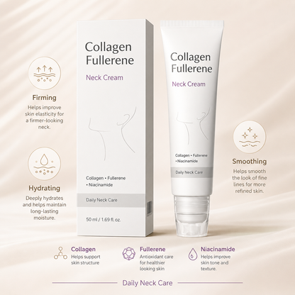 Collagen Fullerene Neck Cream – Firming & Hydrating Neck Care with Niacinamide for Smoother-Looking Skin