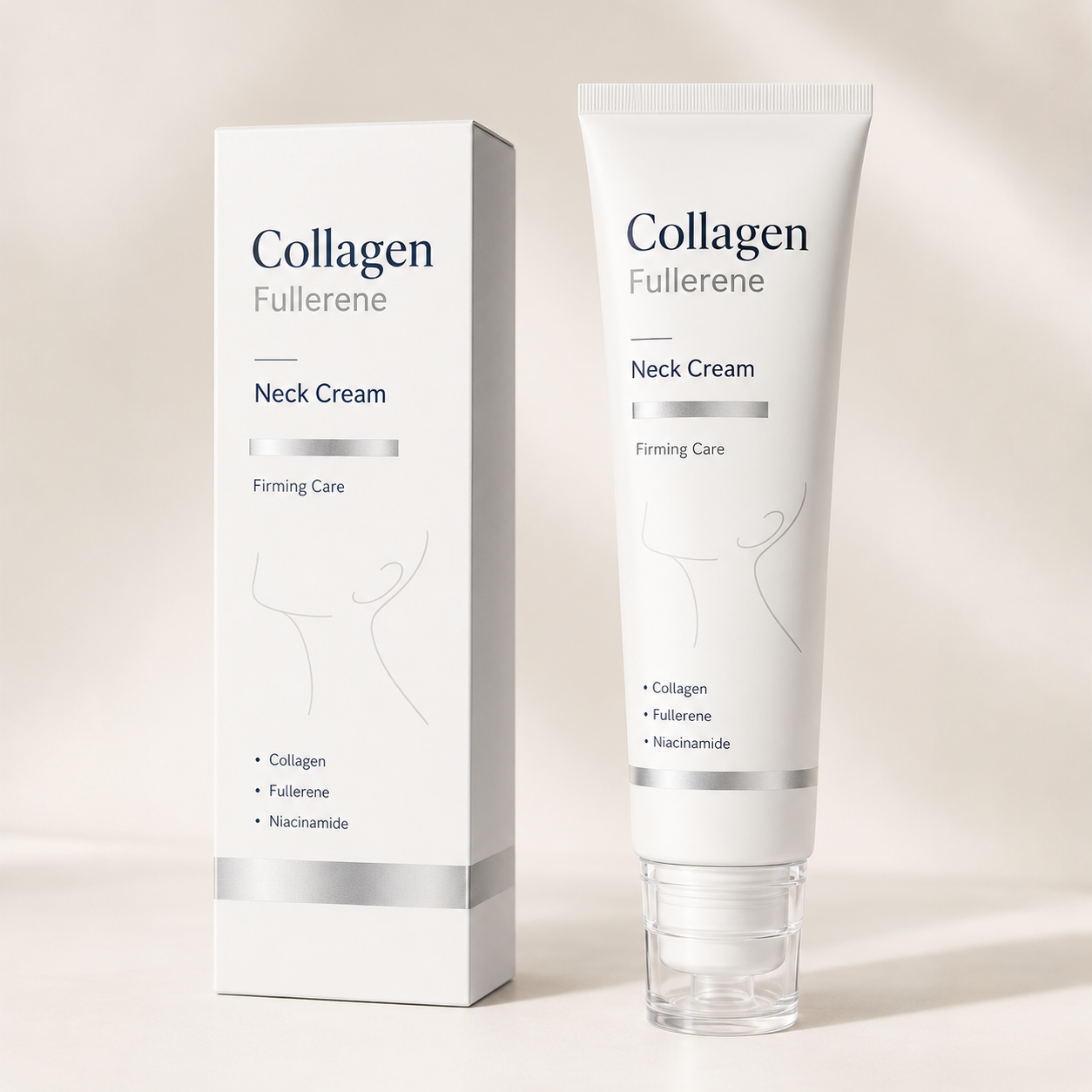 Collagen Fullerene Neck Cream – Firming & Hydrating Neck Care with Niacinamide for Smoother-Looking Skin