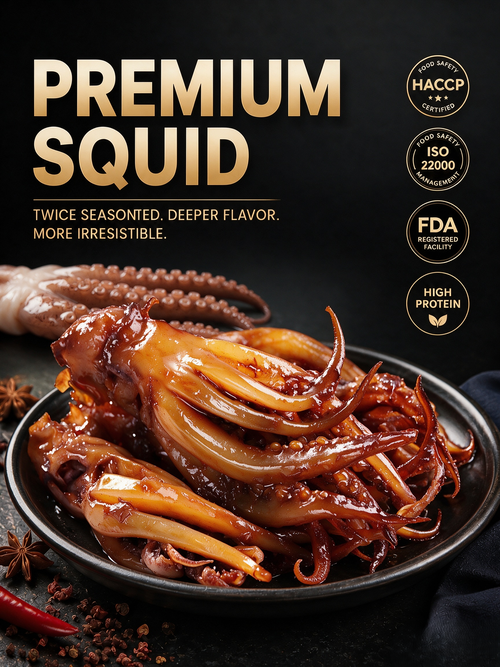 🦑BBQ Roasted Whole Squid Snack – Ready to Eat, Individually Wrapped