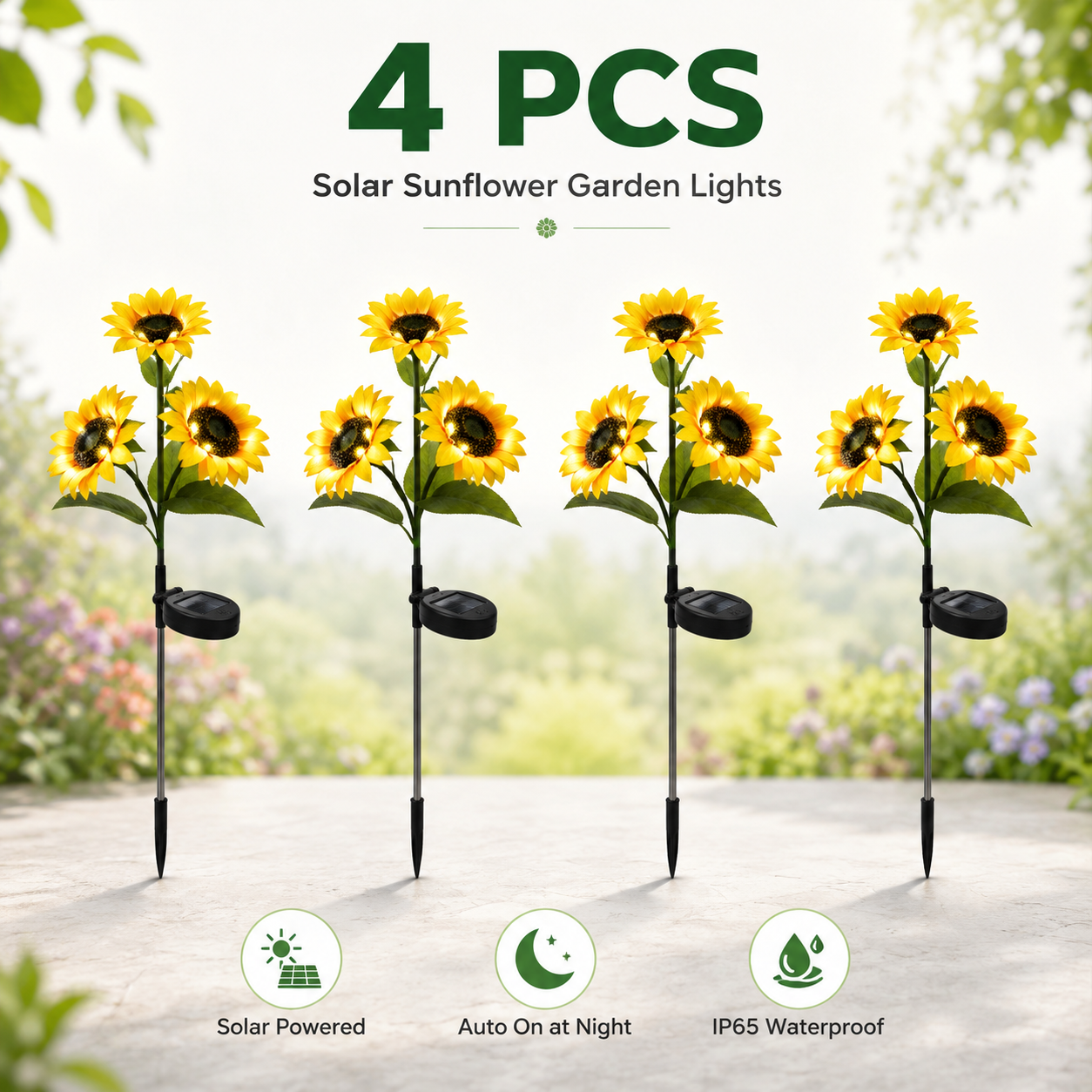 Solar Sunflower Garden Lights – Bring a Warm Nighttime Glow to Your Yard 🌻✨-LUN