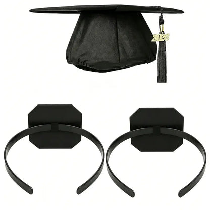 🎓Graduation Cap Headband, Firm Anti-fall Hair Band Curly Hair for Graduation Cap, Graduation Gifts Hat Accessories for Graduates, Students, Women-ZO