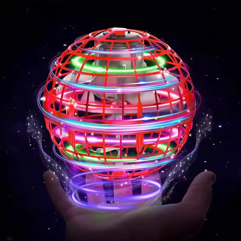 Ufo Smart Inductive Spinning Ball Magic Flying Ball Levitation Ball Fingertip Glowing Magic Ball Stress Relief Toy for Kids,360°Rotating Hand Controlled Drone Orbit,Hand Controlled Mini Drone with Led Lights, Cool Toys Gift for Boys & Girls-HS