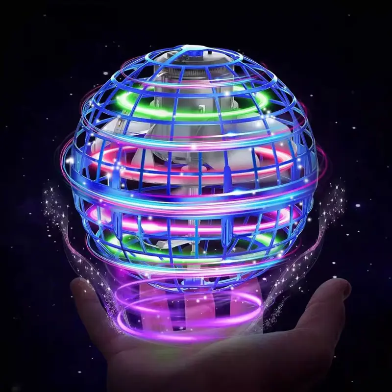 Ufo Smart Inductive Spinning Ball Magic Flying Ball Levitation Ball Fingertip Glowing Magic Ball Stress Relief Toy for Kids,360°Rotating Hand Controlled Drone Orbit,Hand Controlled Mini Drone with Led Lights, Cool Toys Gift for Boys & Girls-HS