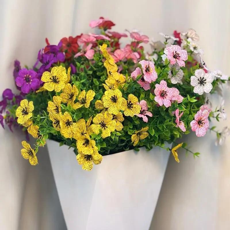🔥Mother's Day Gift 6-Color Artificial Flower Set 6/12pcs UV Resistant Colorful Fake Bouquet for Home Garden Party Wedding Decor -HS
