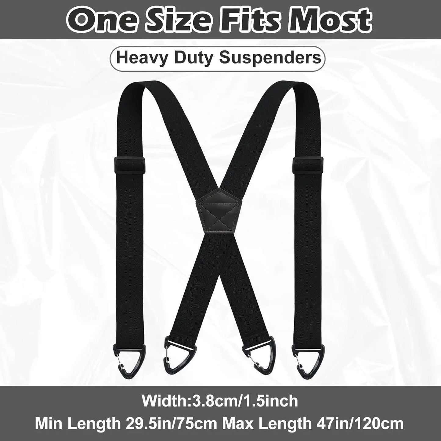 💪Hidden Suspenders for Men Under Clothing X Back Heavy Duty 1.5 Inch Elastic Straps with Belt Loop Hooks Airport Friendly-ZO