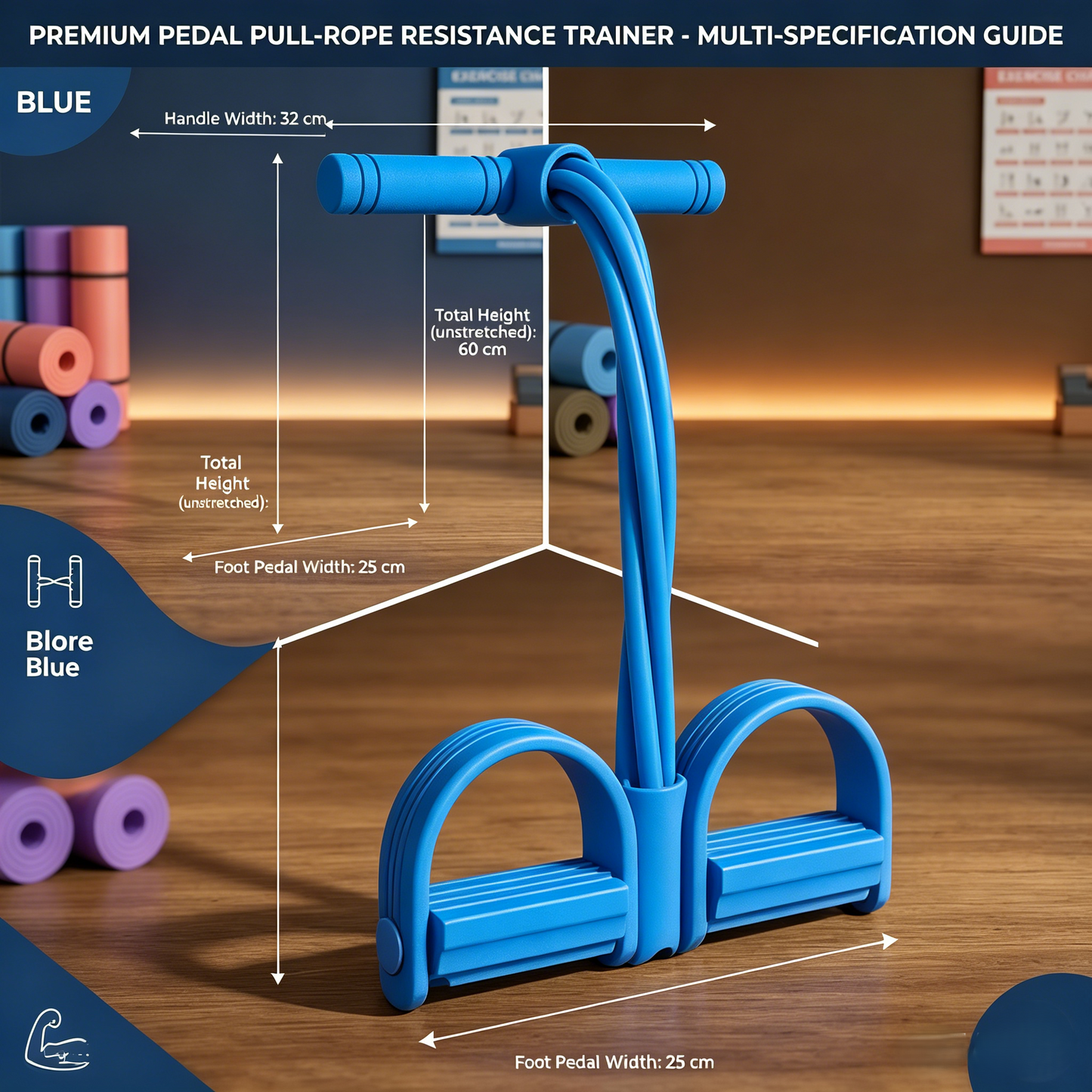 Multi-functional Pedal Resistance Band Trainer – Portable Foot Pedal Fitness Equipment Home Gym Full Body Workout Machine, Exercise Sit-ups, Yoga, Abdominal Training💪-HS