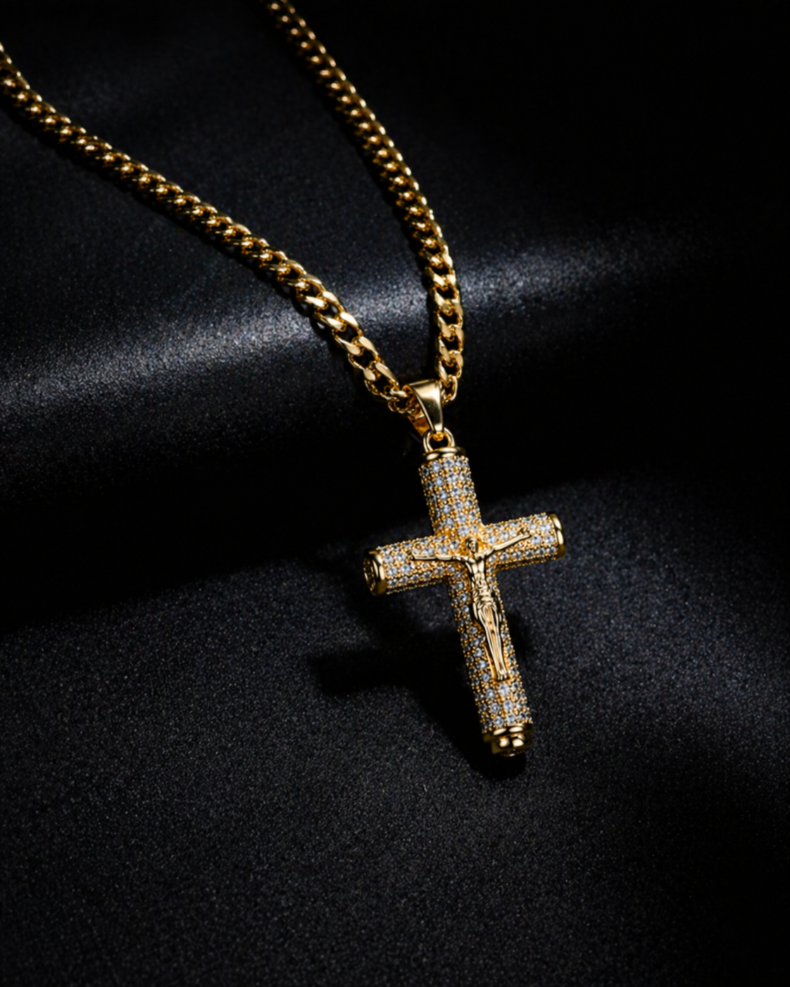 Cross with Jesus Christ Crucifix Necklace，Faith-Inspired Shine-HS