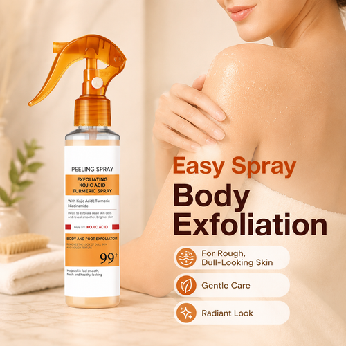 Kojic Acid Turmeric Peeling Spray – Exfoliating Body & Foot Spray for Smoother, Brighter-Looking Skin