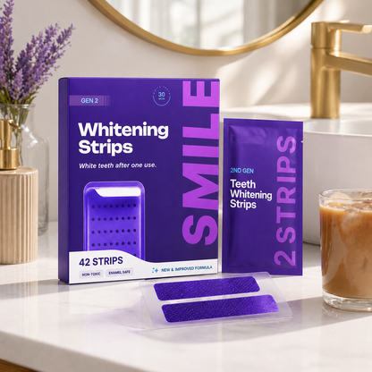 💜Purple Whitening Strips🦷，Instant Bright White Teeth✨，Remove Yellow Stains Fast-LUN