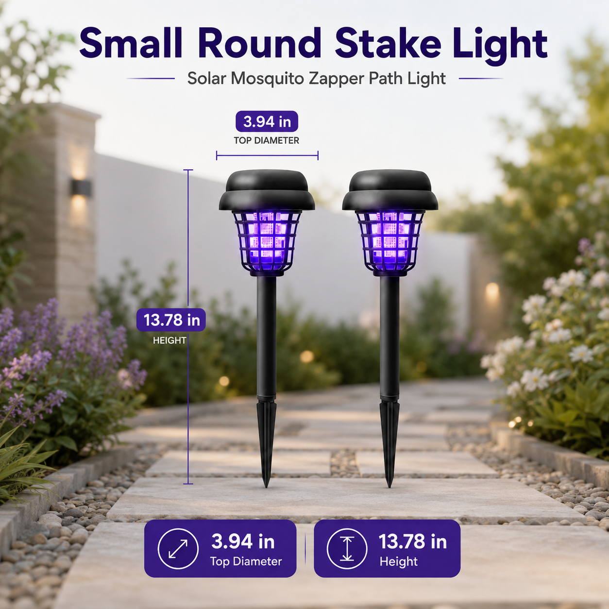 🦟⚡Solar Mosquito Zapper Light – Outdoor Garden Stake Lamp, UV Insect Killer, Solar Powered, Dual Mode (Mosquito Control + Pathway Lighting), Weather Resistant, Easy Setup, Give you a leisurely summer-ZO