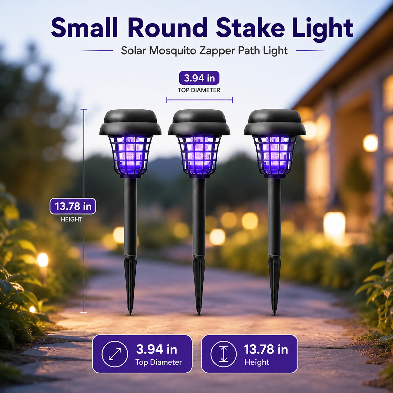 🦟⚡Solar Mosquito Zapper Light – Outdoor Garden Stake Lamp, UV Insect Killer, Solar Powered, Dual Mode (Mosquito Control + Pathway Lighting), Weather Resistant, Easy Setup, Give you a leisurely summer-ZO