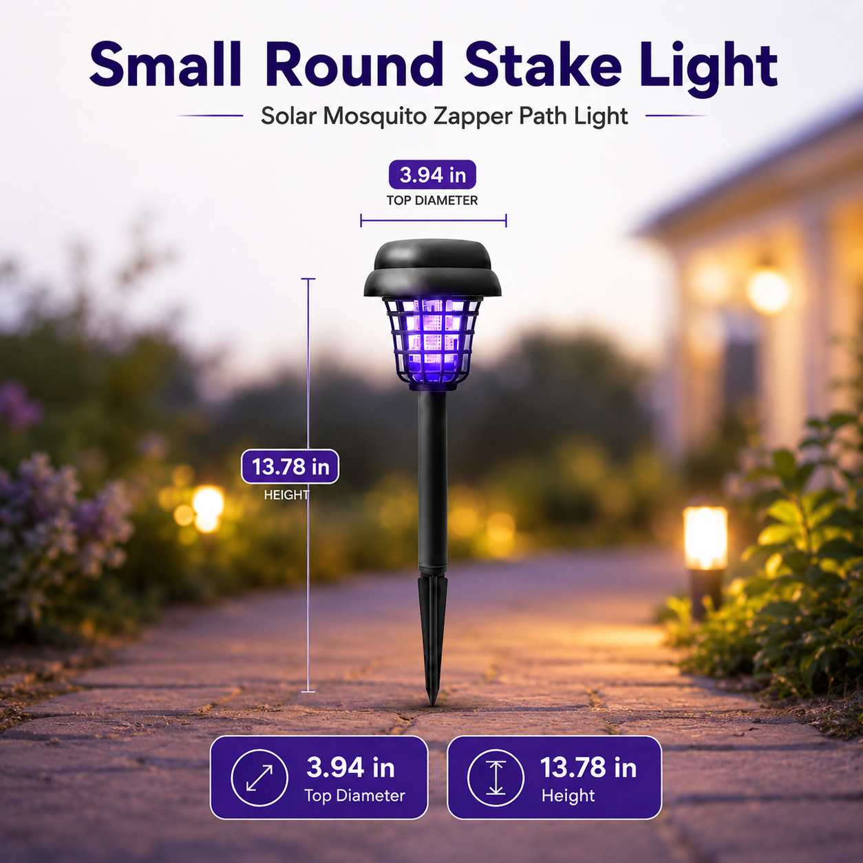 🦟⚡Solar Mosquito Zapper Light – Outdoor Garden Stake Lamp, UV Insect Killer, Solar Powered, Dual Mode (Mosquito Control + Pathway Lighting), Weather Resistant, Easy Setup, Give you a leisurely summer-ZO