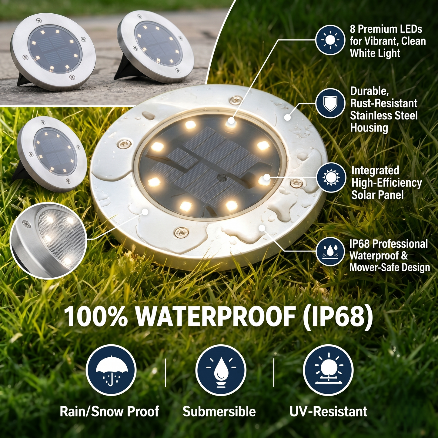 Make Your Garden Glow – Solar Ground Lights Transform Your Walkway into a High-End Runway – No Wires, No Bills! 🏡✨(50% OFF Today!)-HS