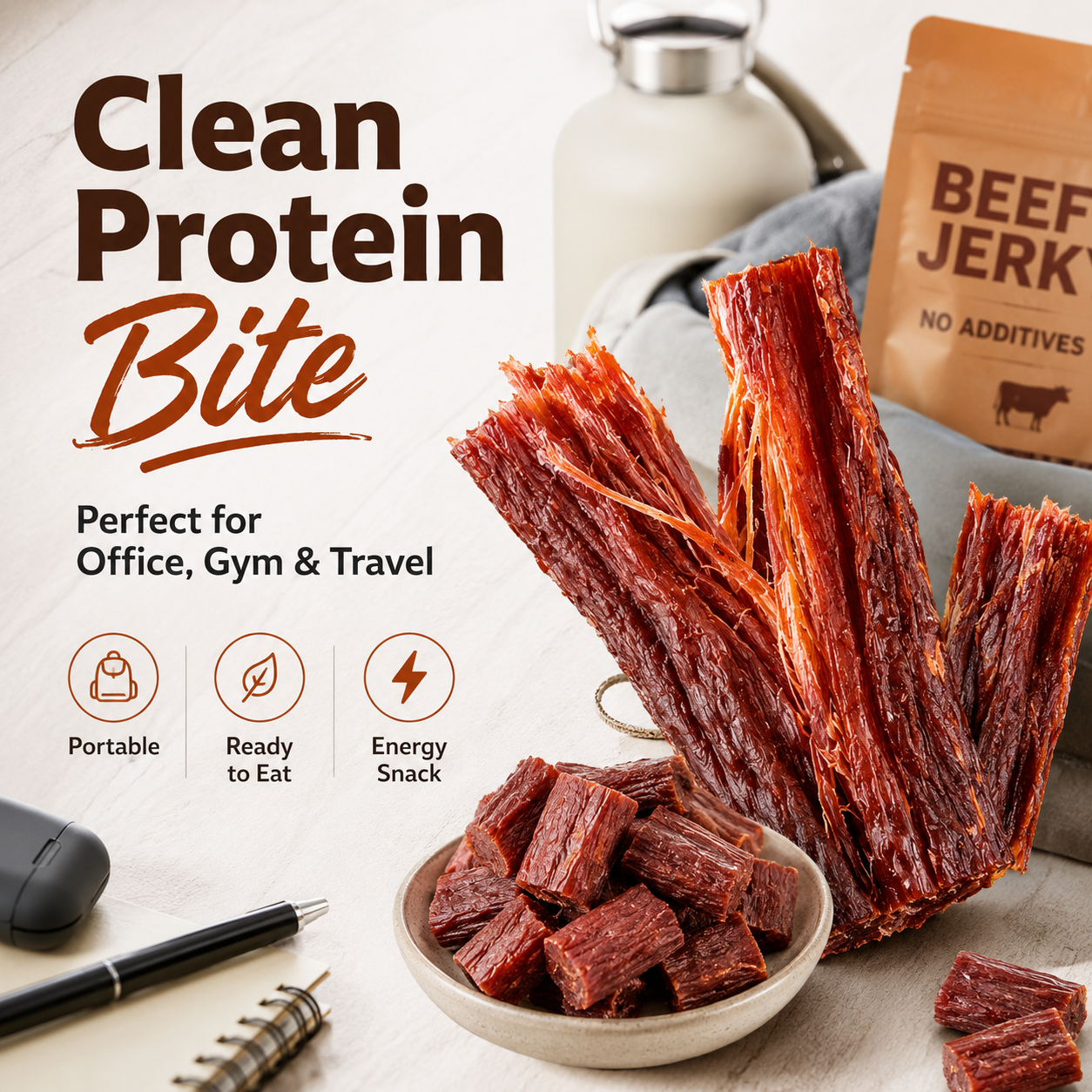 Pure Angus Beef Jerky – Healthy Snack for Work, Travel & Fitness-LUN