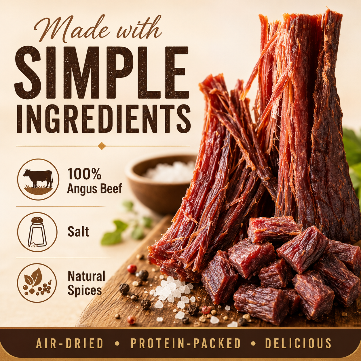Pure Angus Beef Jerky – Healthy Snack for Work, Travel & Fitness-LUN