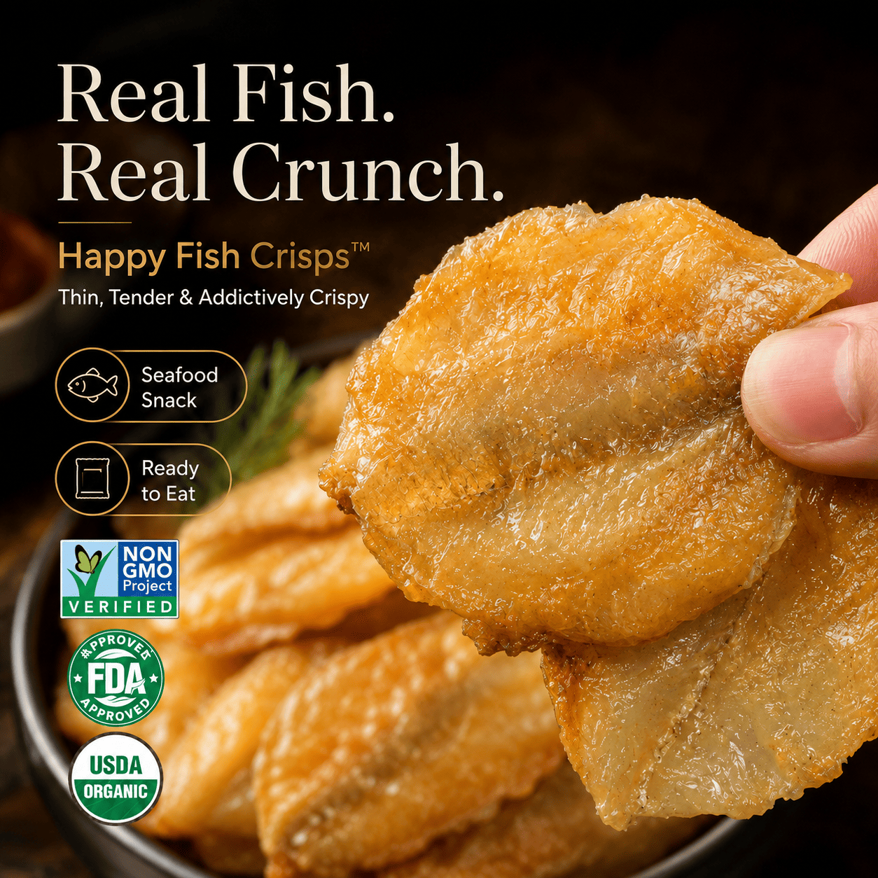 Happy Fish Crisps™ – A Light, Crispy & High-Protein Seafood Snack Made for Every Craving-HS