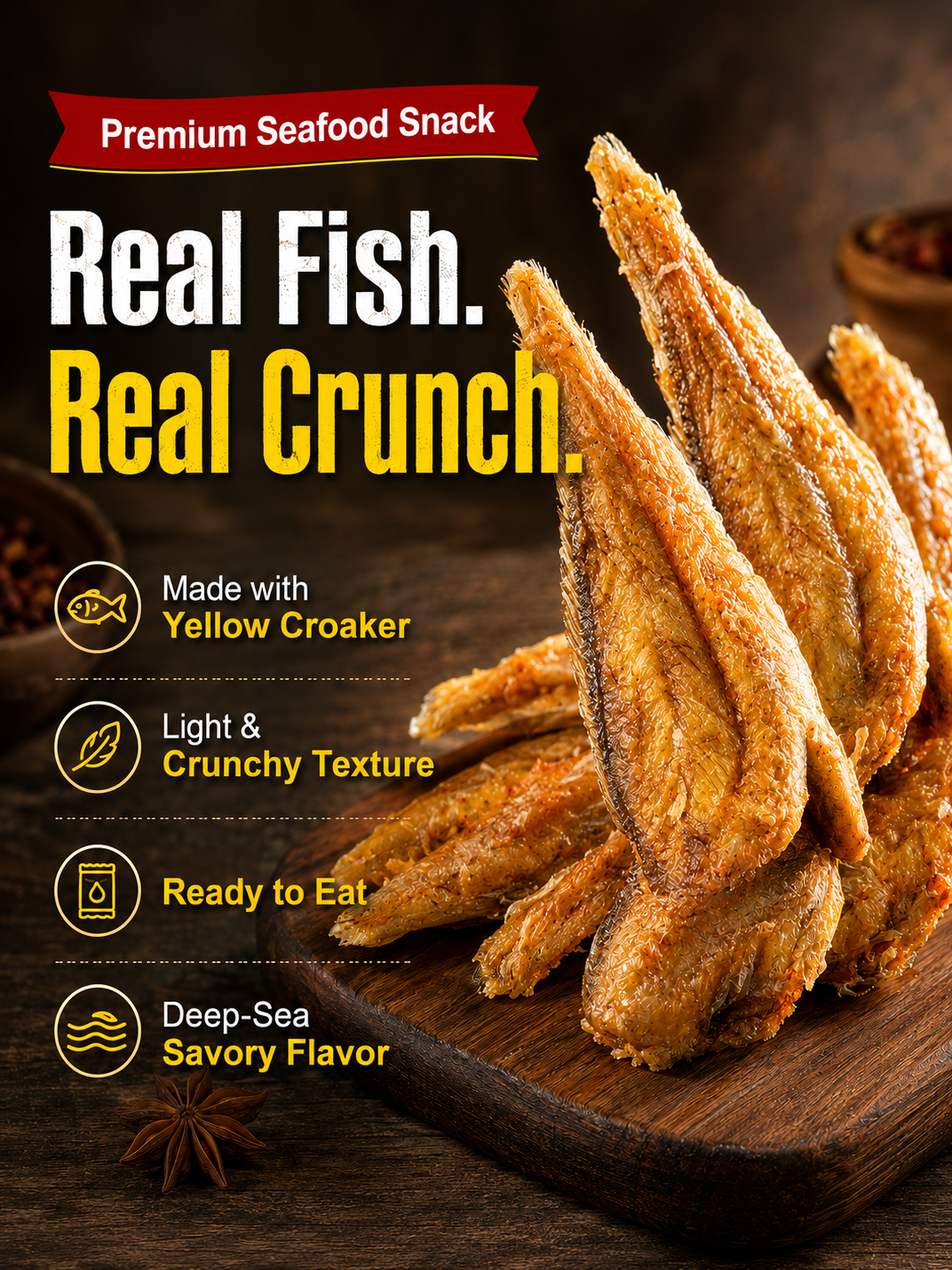 High-protein ready-to-eat deep-sea fish crisps-LUN