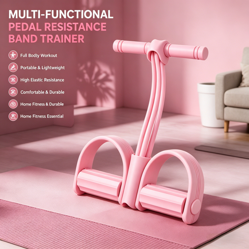 Multi-functional Pedal Resistance Band Trainer – Portable Foot Pedal Fitness Equipment Home Gym Full Body Workout Machine, Exercise Sit-ups, Yoga, Abdominal Training💪-HS