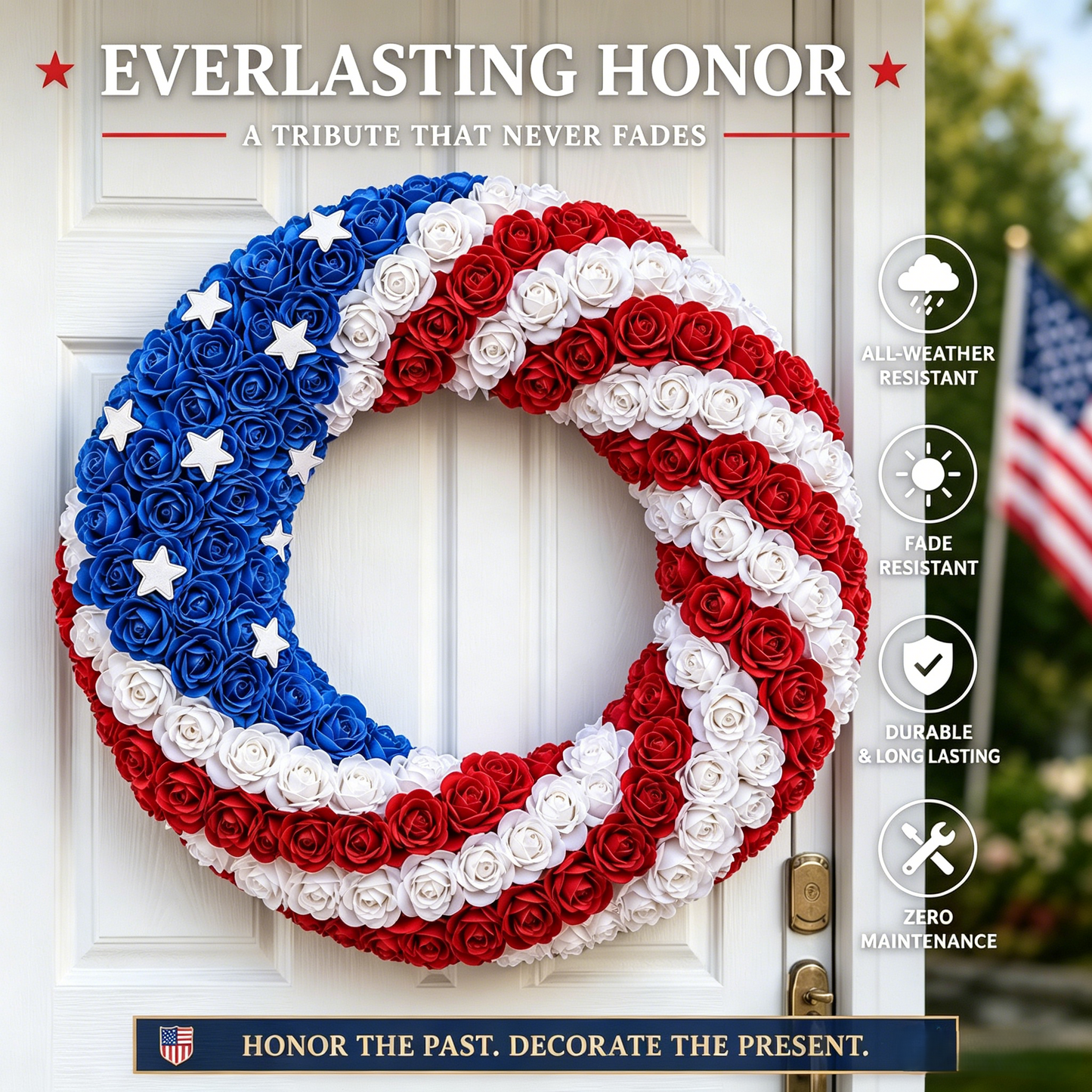 🎆⭐ Everlasting Honor – The Ultimate Patriotic Memorial Wreath🕊️-LUN