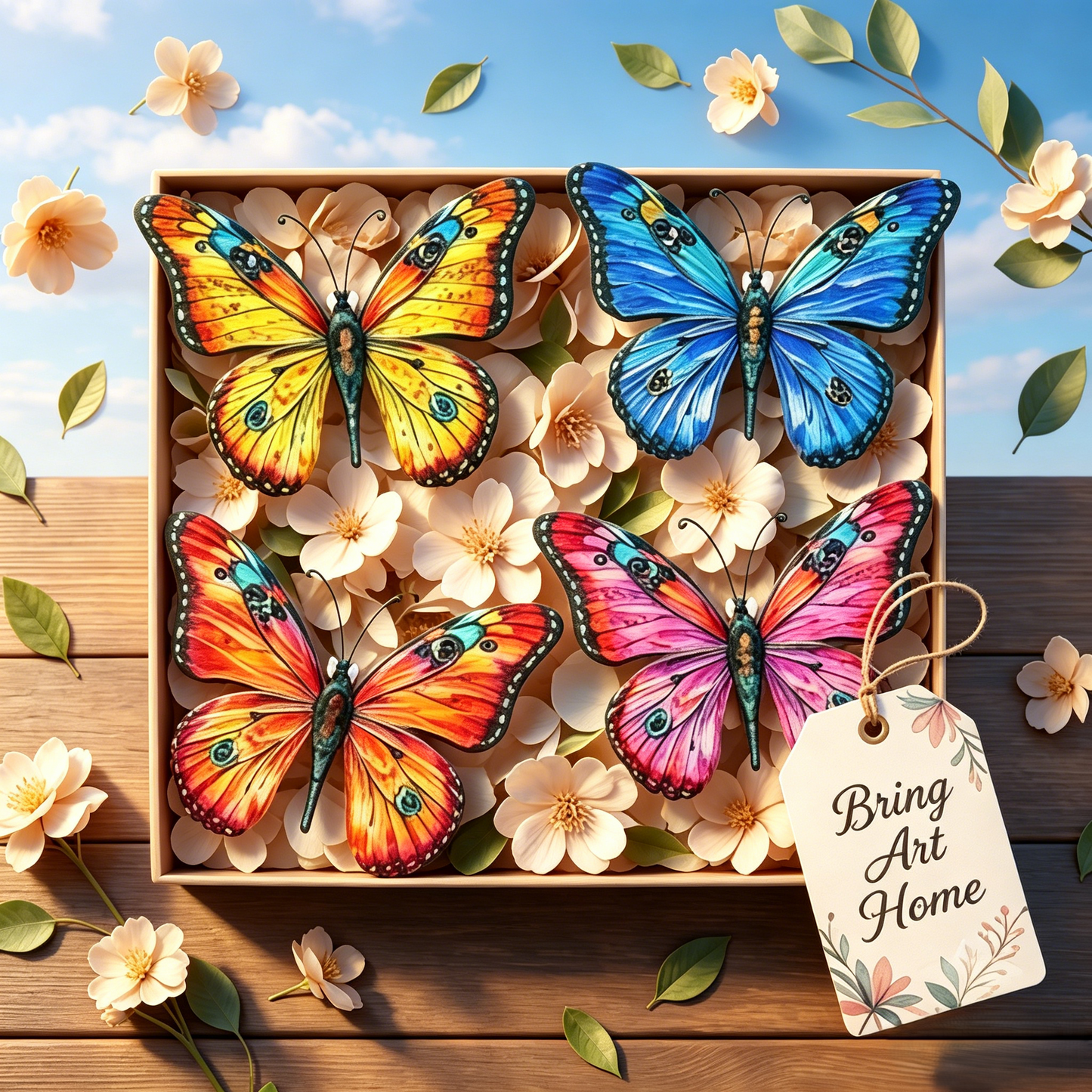 🦋Metal Butterfly Wall Decor🌈, 14 Inch Modern Outdoor Fence Art, Home Hanging Decoration for Bedroom, Balcony, Garden and Yard 🏡 -HS