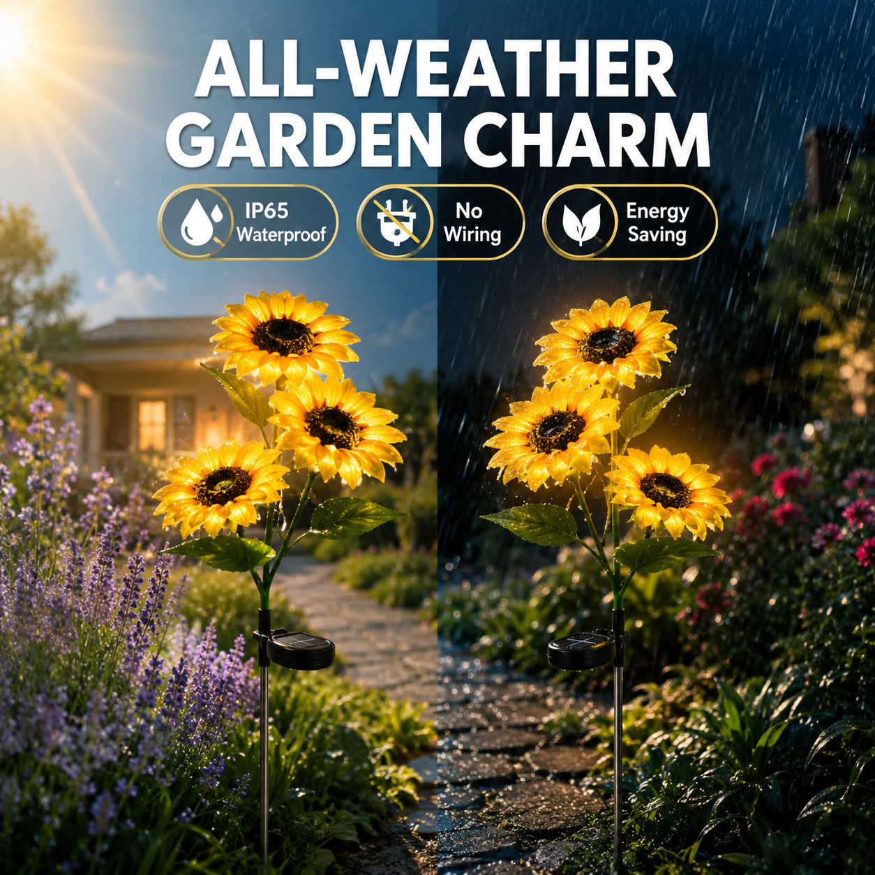Solar Sunflower Garden Lights – Bring a Warm Nighttime Glow to Your Yard 🌻✨-LUN