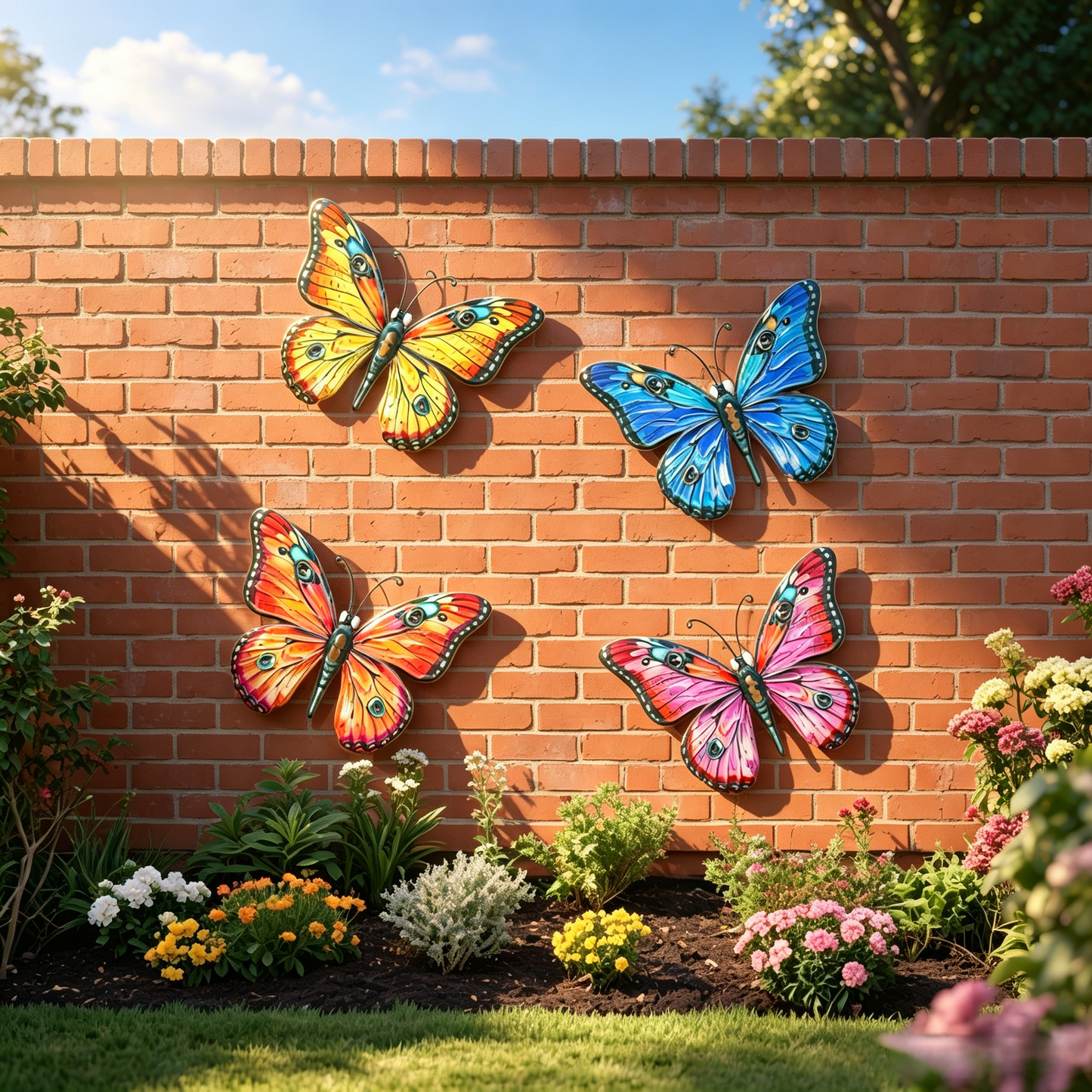 🦋Metal Butterfly Wall Decor🌈, 14 Inch Modern Outdoor Fence Art, Home Hanging Decoration for Bedroom, Balcony, Garden and Yard 🏡 -HS