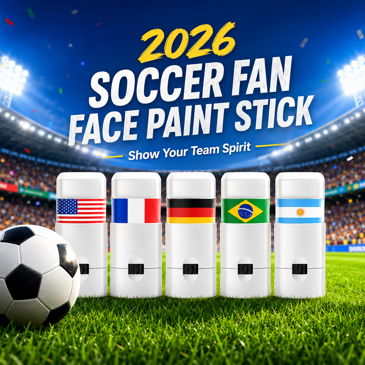 2026 Soccer Fan Face Paint Stick Show Your Team Spirit in Seconds ⚽🌍-LUN