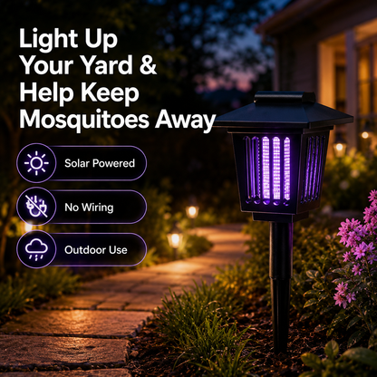 Solar Outdoor Garden Light with Mosquito Zapper – Decorative Pathway Lamp for Patio & Yard-LUN
