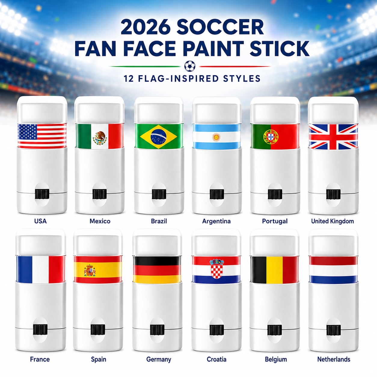 2026 Soccer Fan Face Paint Stick Show Your Team Spirit in Seconds ⚽🌍-LUN