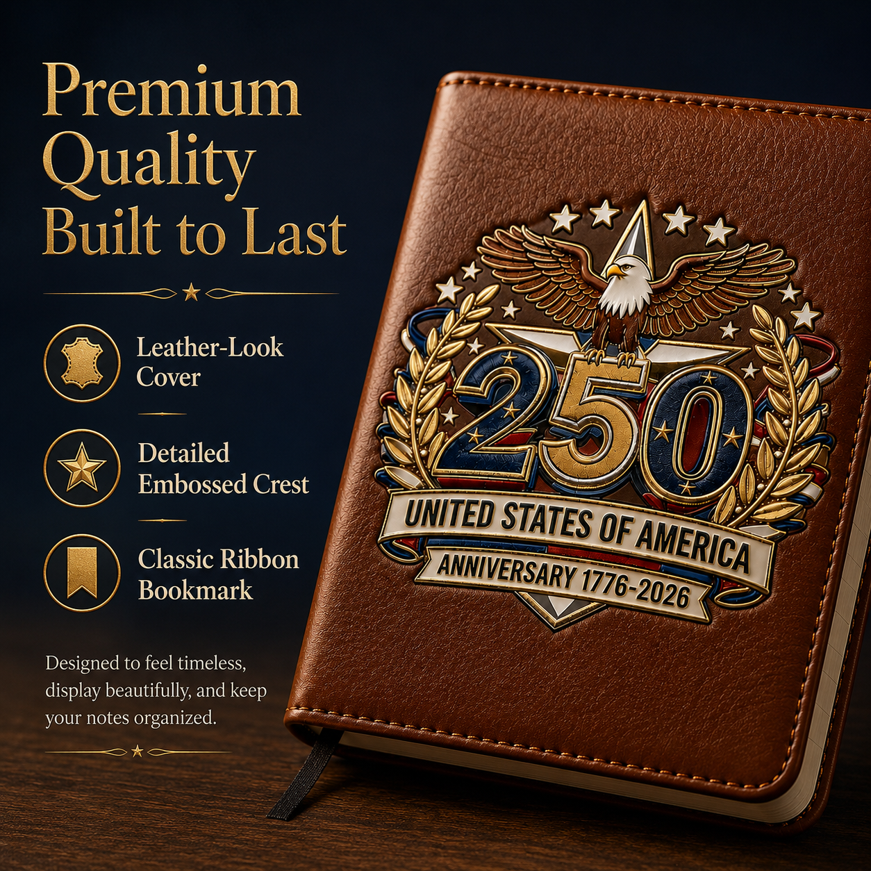 USA 250th Anniversary Notebook &amp; Pen Set A Meaningful Patriotic Gift for Dad🎁-LUN
