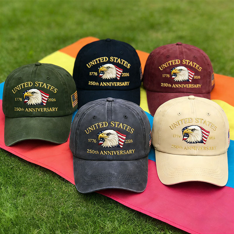 Bald Eagle United States Of America 250th Anniversary Embroidered Cap-HS
