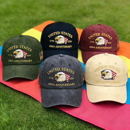 Bald Eagle United States Of America 250th Anniversary Embroidered Cap-HS