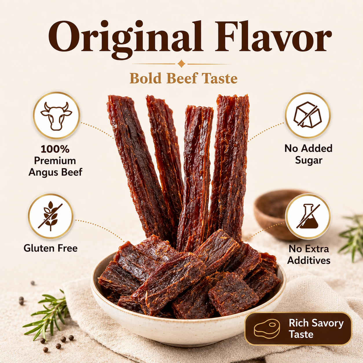 Pure Angus Beef Jerky – Healthy Snack for Work, Travel & Fitness-LUN