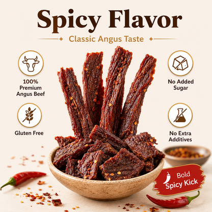 Pure Angus Beef Jerky – Healthy Snack for Work, Travel & Fitness-LUN