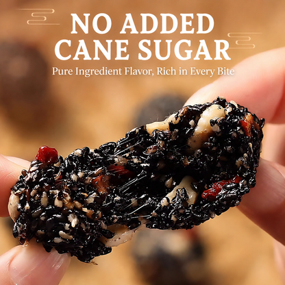 Intangible Heritage 5-Treasure Black Sesame Balls – Nine-Steamed & Nine-Sun-Dried Traditional Craft & Repair Damaged Hair&Promote Sleep-HS