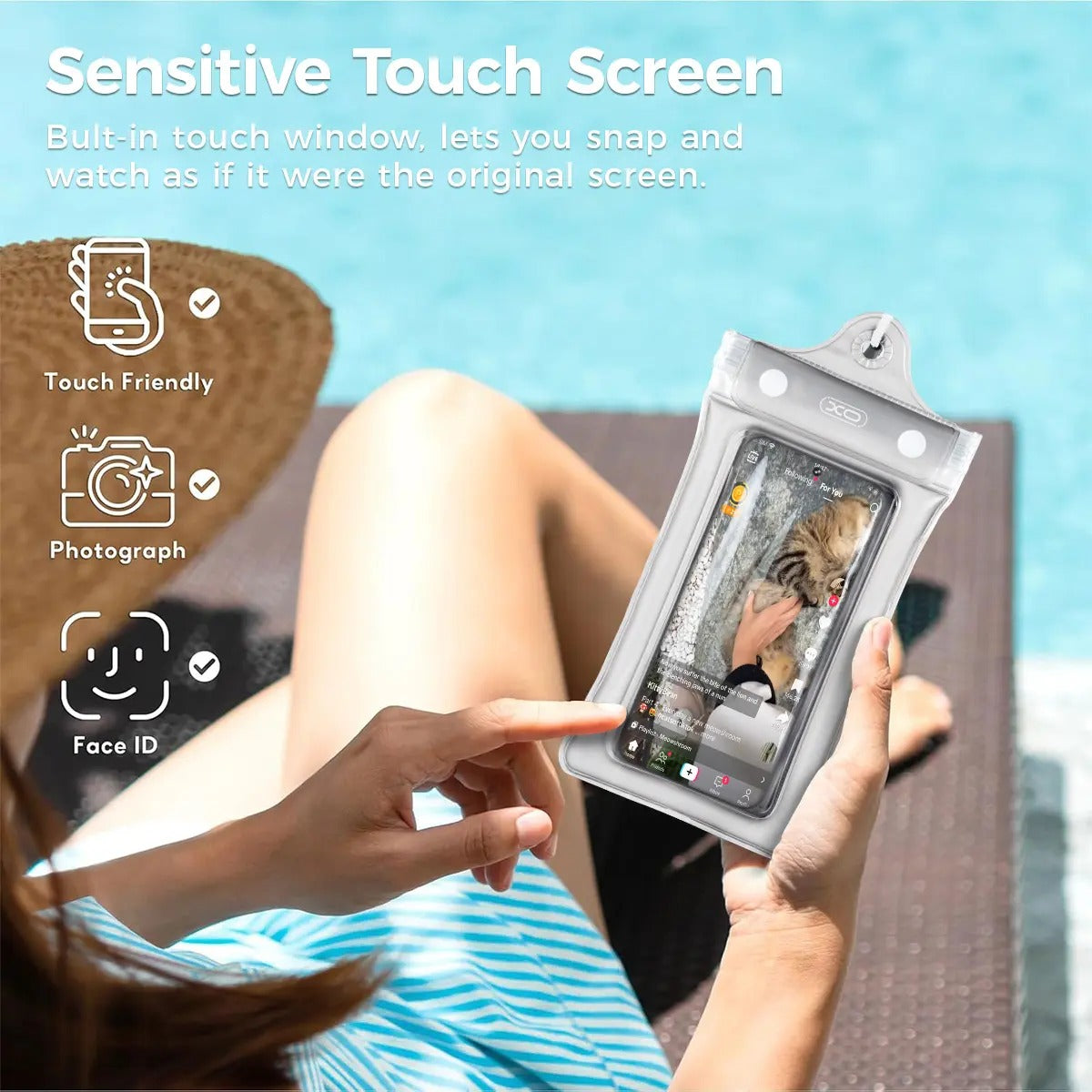 🌊2-Pack Clear Waterproof Phone Pouch with Lanyard, Fits iPhone & Galaxy Up to 7", Inflatable Edge for Enhanced Buoyancy – Must-Have Dry Case for Winter Swimming, Cruises, Diving, Kayaking, Hot Springs & SPA.-ZO