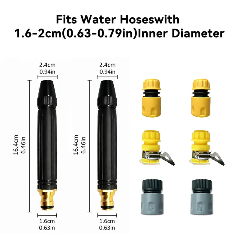 💦Home high-pressure car wash water gun with booster nozzle and hose, portable handheld water sprayer, a must-have for watering plants and vegetables, car washing, garden cleaning, pet bathing and outdoor rinsing-ZO