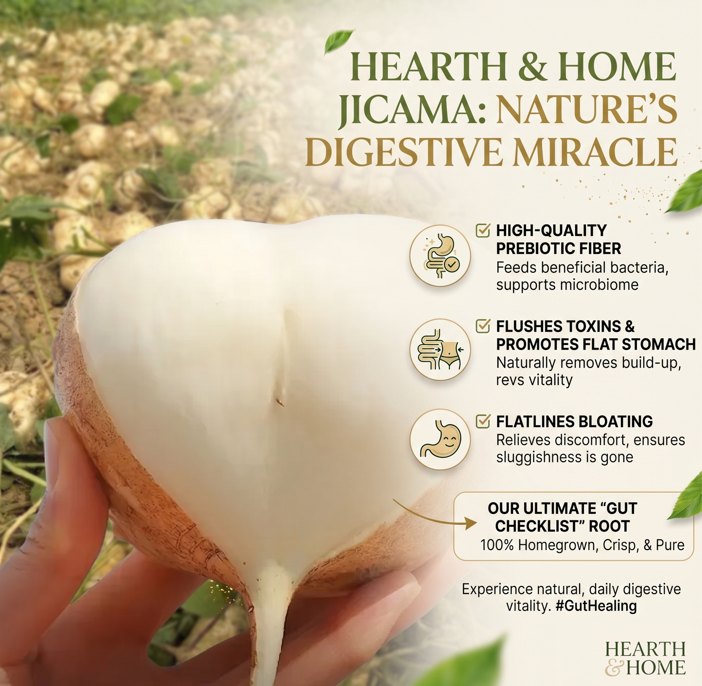 🌱Jicama Seeds for Planting – Crunchy Sweet Root Vegetable, Fast Growing Mexican Yam Bean for Indoor Outdoor Home Garden-ZO