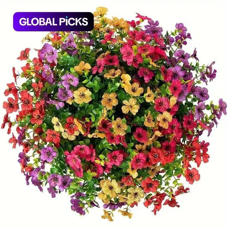 🔥Mother's Day Gift 6-Color Artificial Flower Set 6/12pcs UV Resistant Colorful Fake Bouquet for Home Garden Party Wedding Decor -HS