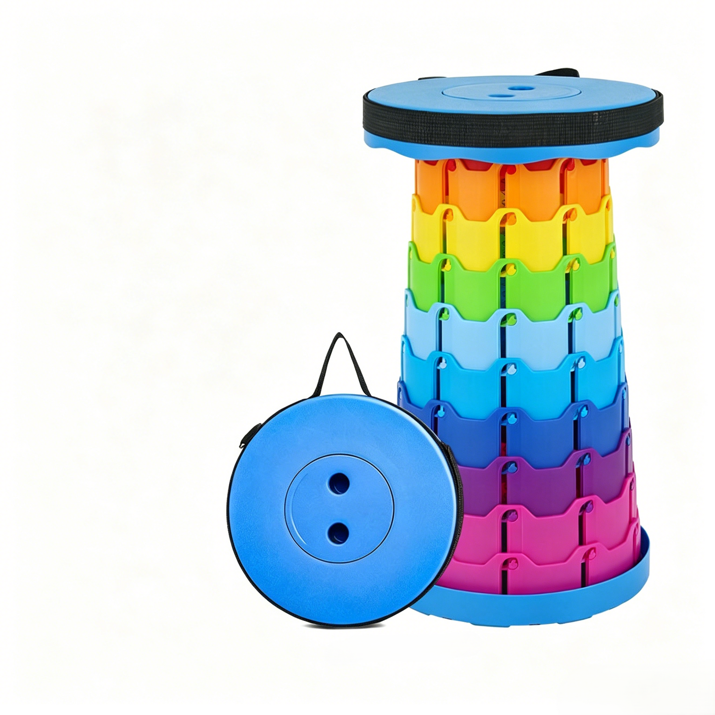 💪Upgraded Collapsible Telescoping Stool🪑 — Portable Folding Seat with 400lbs Capacity-HS