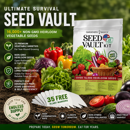 🔥Vegetable Seed Vault Kit - 35 Variety Pack for Home Growing & Planting Survival Seeds Heirloom Vegetable Mix Great Gardening Gift for Any Home Garden-HS
