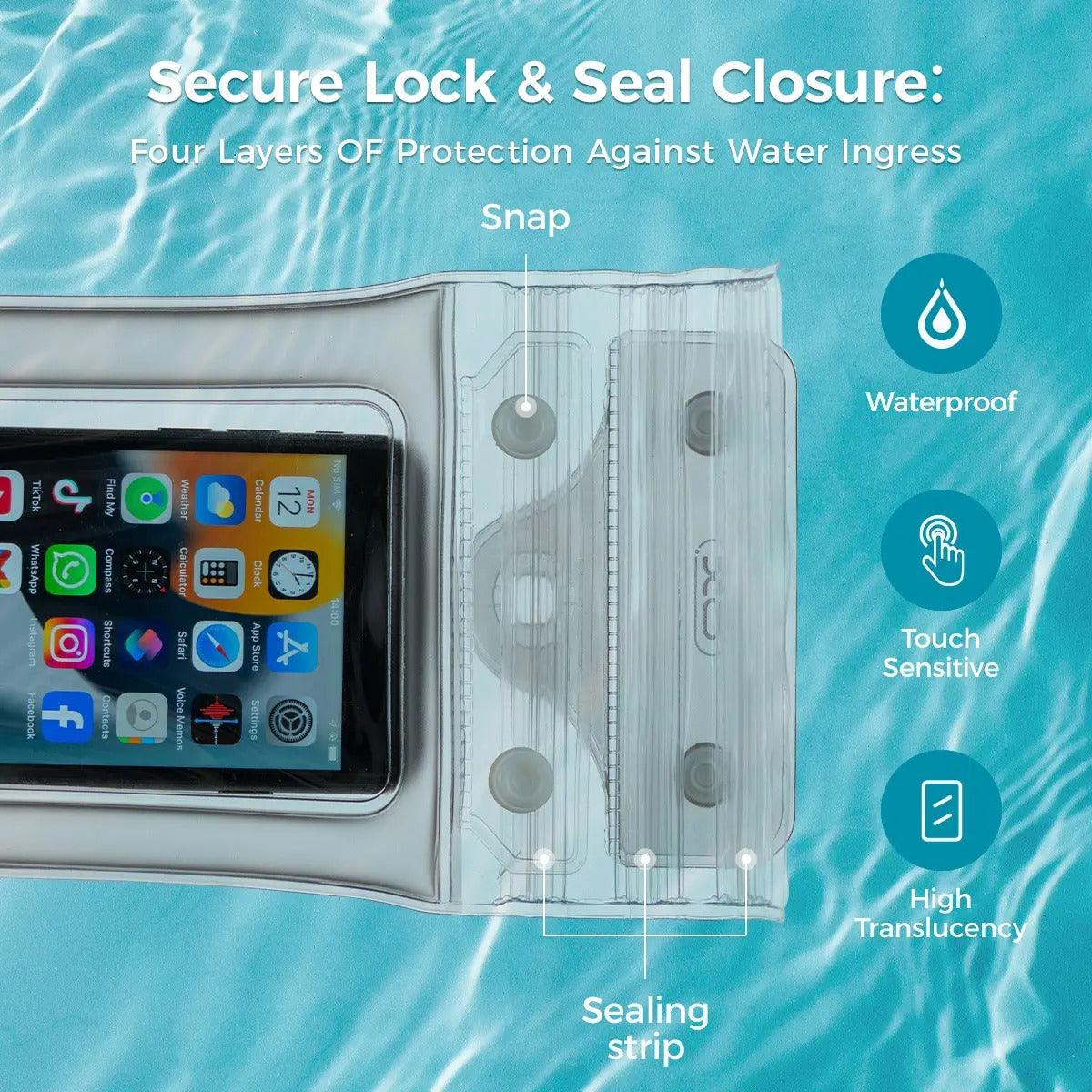 🌊2-Pack Clear Waterproof Phone Pouch with Lanyard, Fits iPhone & Galaxy Up to 7", Inflatable Edge for Enhanced Buoyancy – Must-Have Dry Case for Winter Swimming, Cruises, Diving, Kayaking, Hot Springs & SPA.-ZO